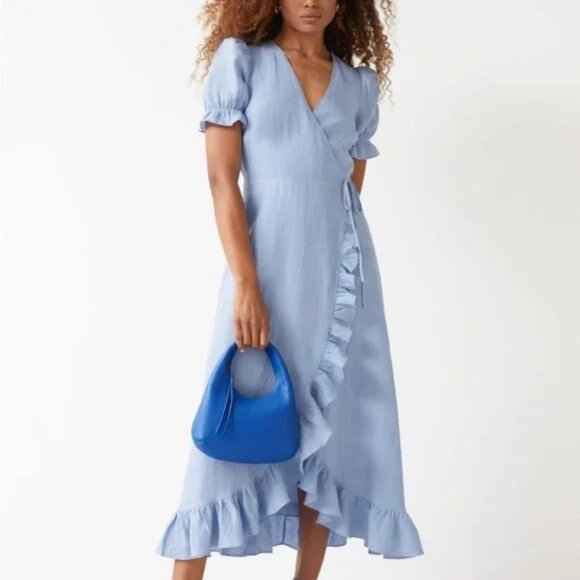 & Other Stories Linen Wrap Dress - Picture 1 of 15